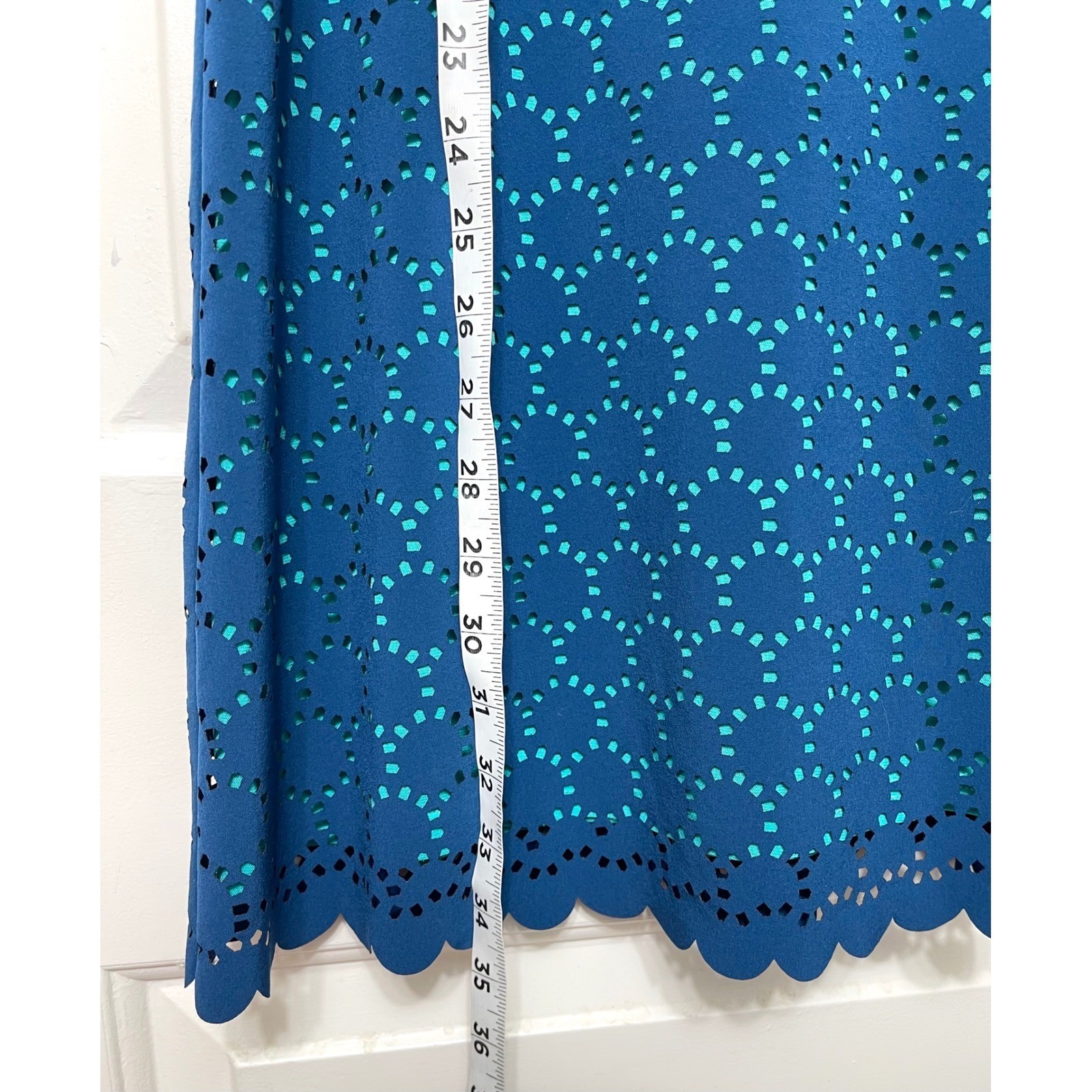 Title Nine Nimblene Illusion Laser Cut Stretch Athletic Dress Blue Size Size S