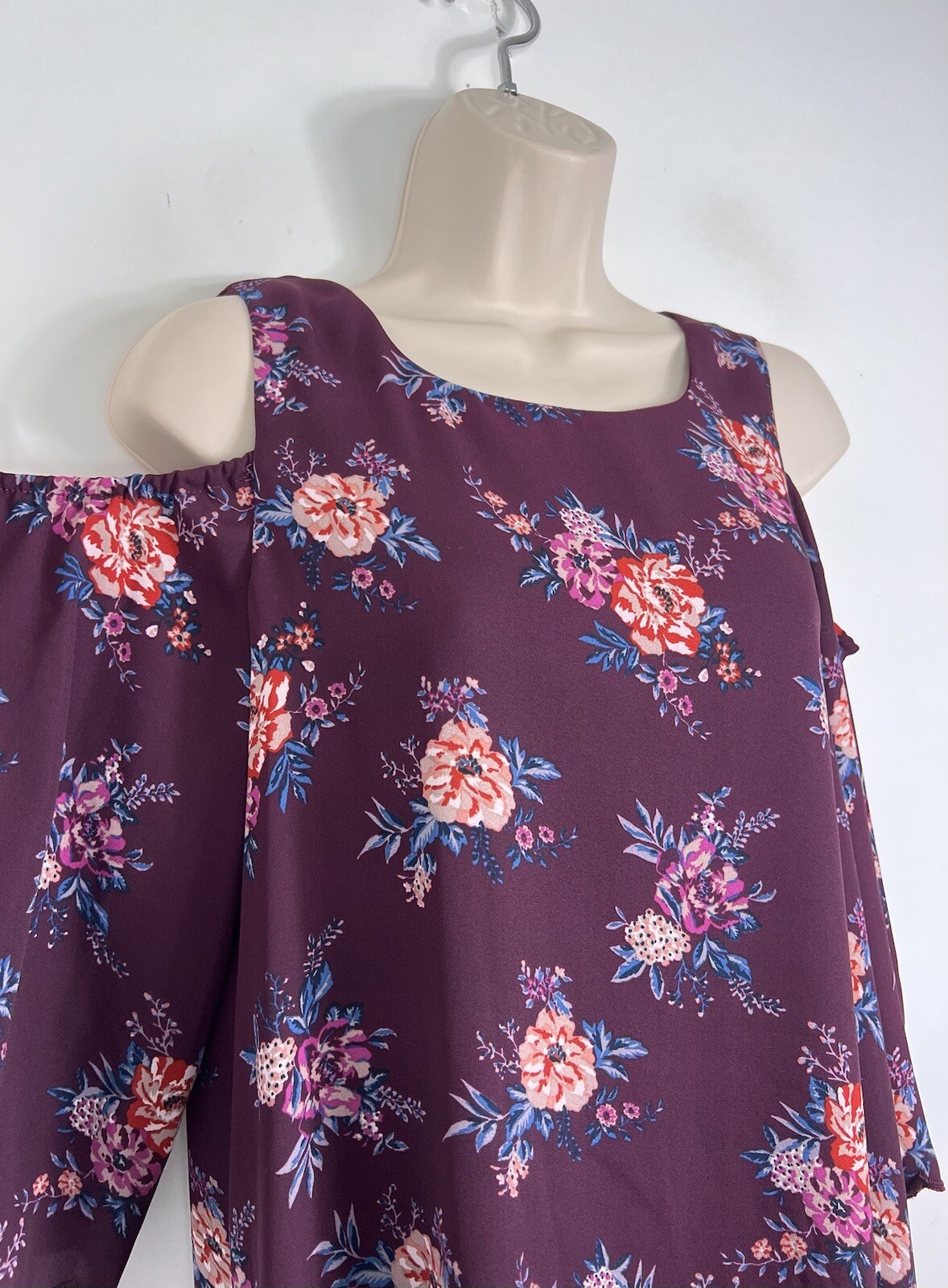 Lily Rose Shift Dress Women’s Medium Half Sleeve Cold Shoulder Above Knee Mini