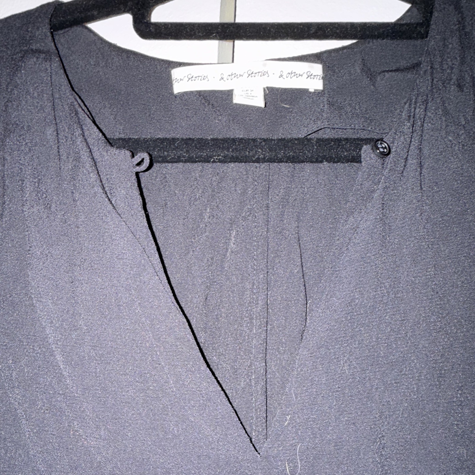 & Other Stories Black Solid Sleeveless Shift Midi Dress Women’s Regular Size 4