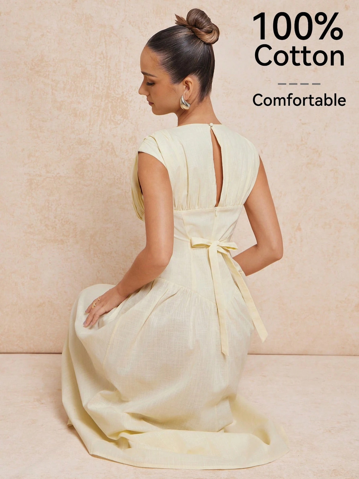 Elegant Light Yellow Wedding Guest Maxi Dress