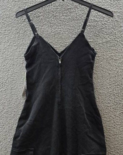 Tinseltown Sleeveless Cargo Bodycon Dress Juniors M Washed Black Zip Closure