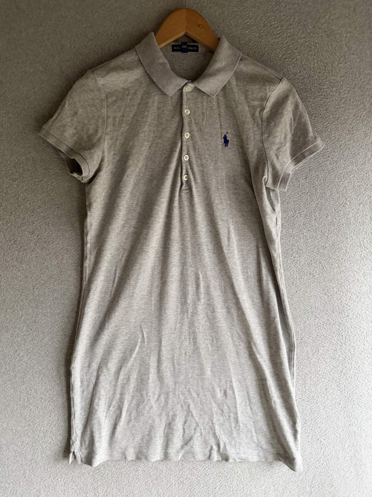 Polo Ralph Lauren Shirt Dress Womens Large Gray Preppy Academia Pony Golf
