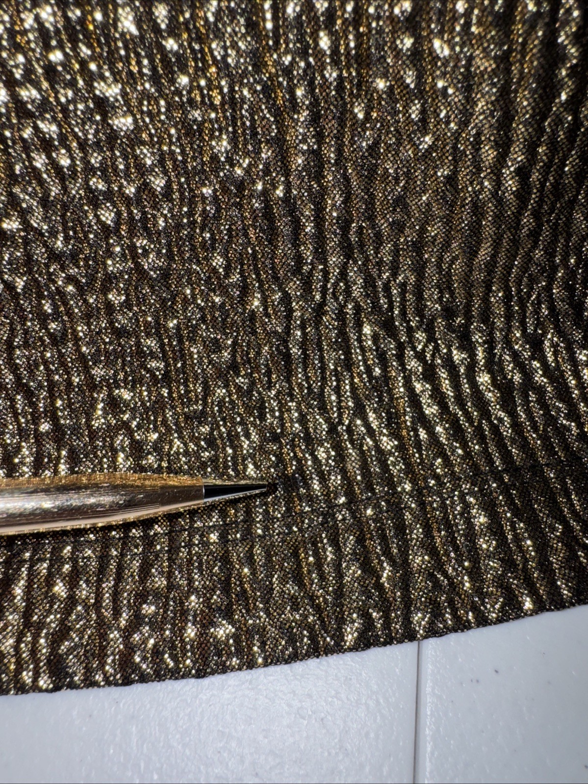 Gianni Bini Gold Metallic Strapless Maxi Cocktail Dress Size Medium Party Club