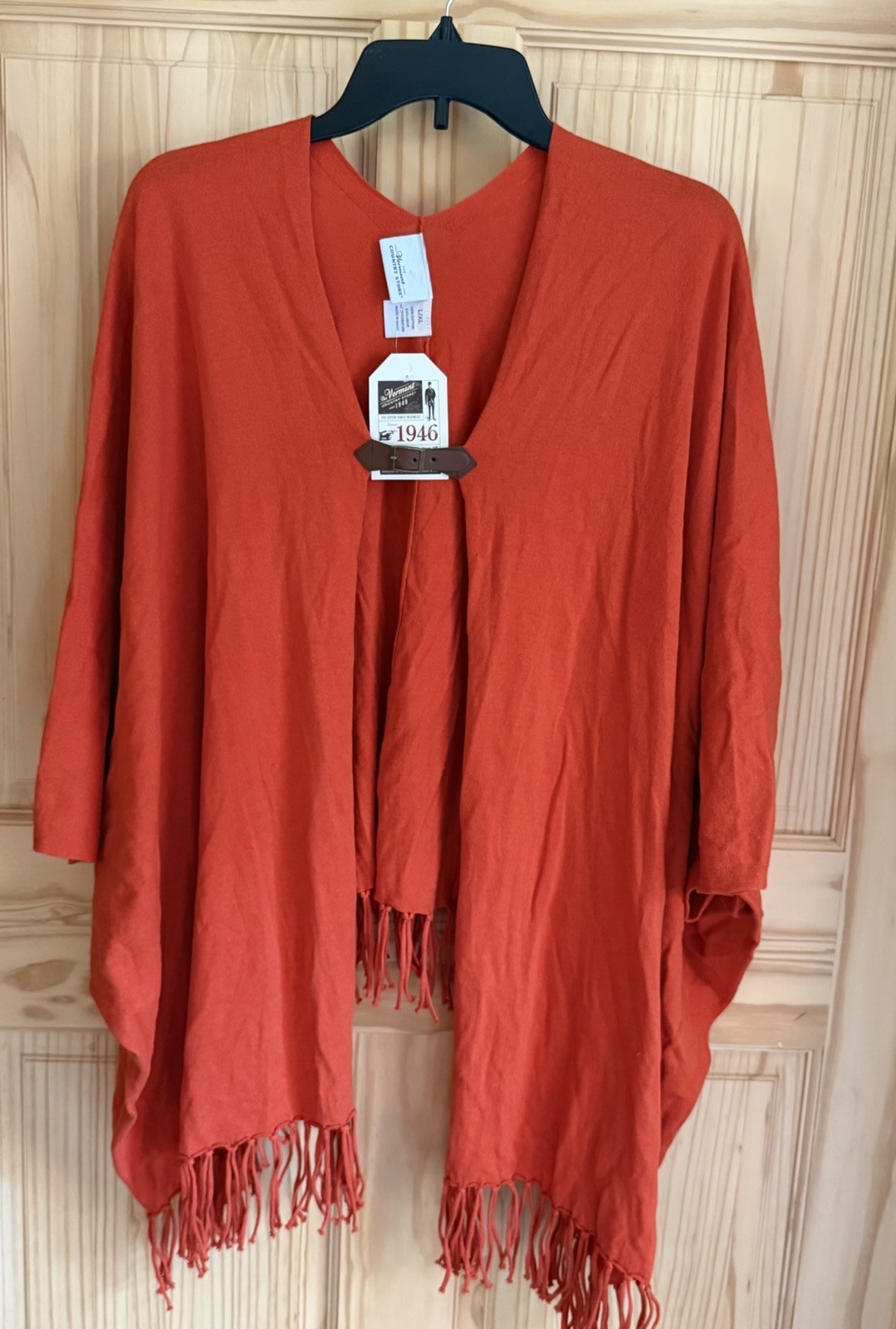 Brand New Orange Shawl, Cardigan, Coat Size L/XL The Vermont Country Store
