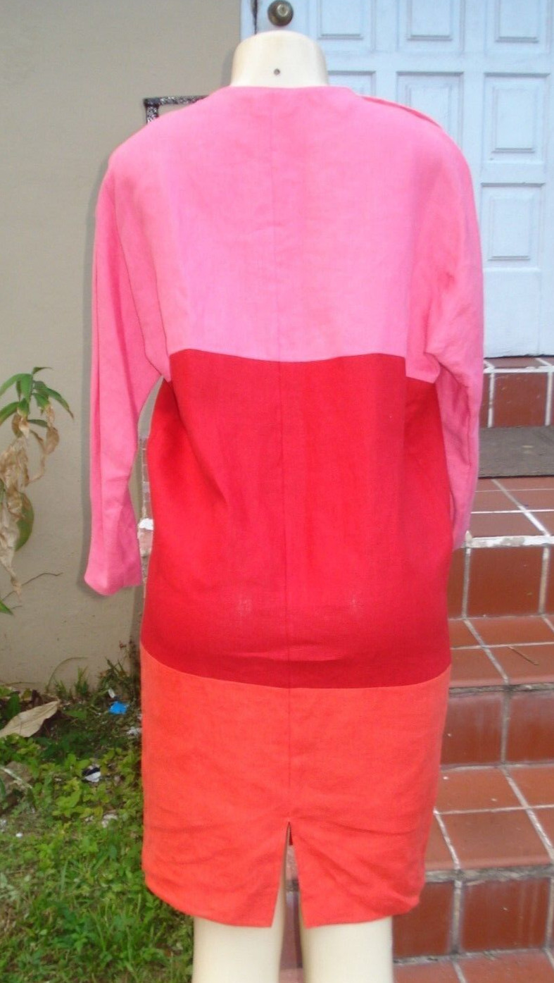 VINTAGE STUDIO 0001 GIANFRANCO FERRE LONG SLEEVE COLOR BLOCK DRESS Sz S