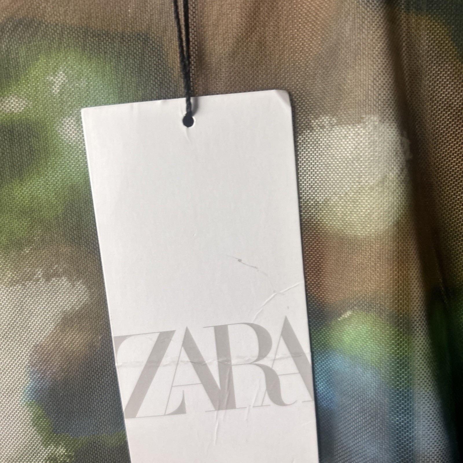 Zara Long Tie-dye Tulle Green Dress Size Medium New with Tags (J)