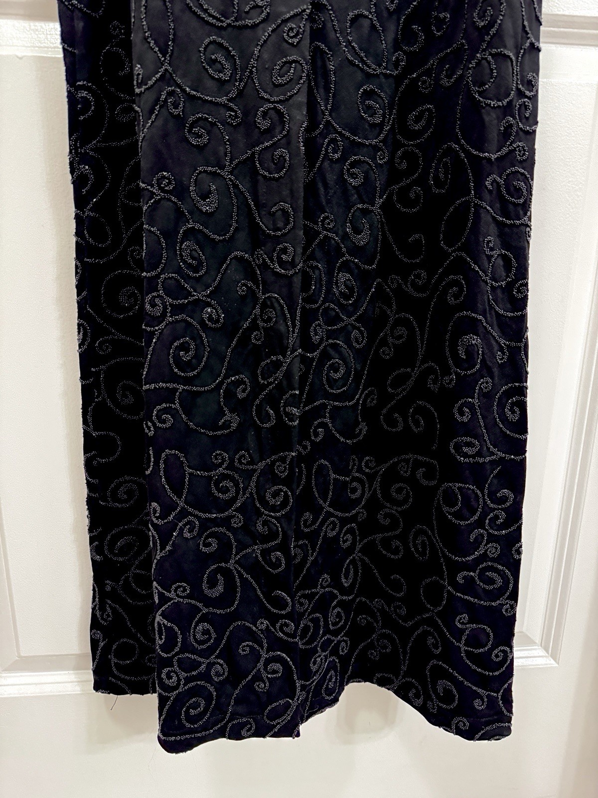 Cache Alexia Admor VTG Y2K Beaded Halter Gown Size S Black Formal Maxi Dress