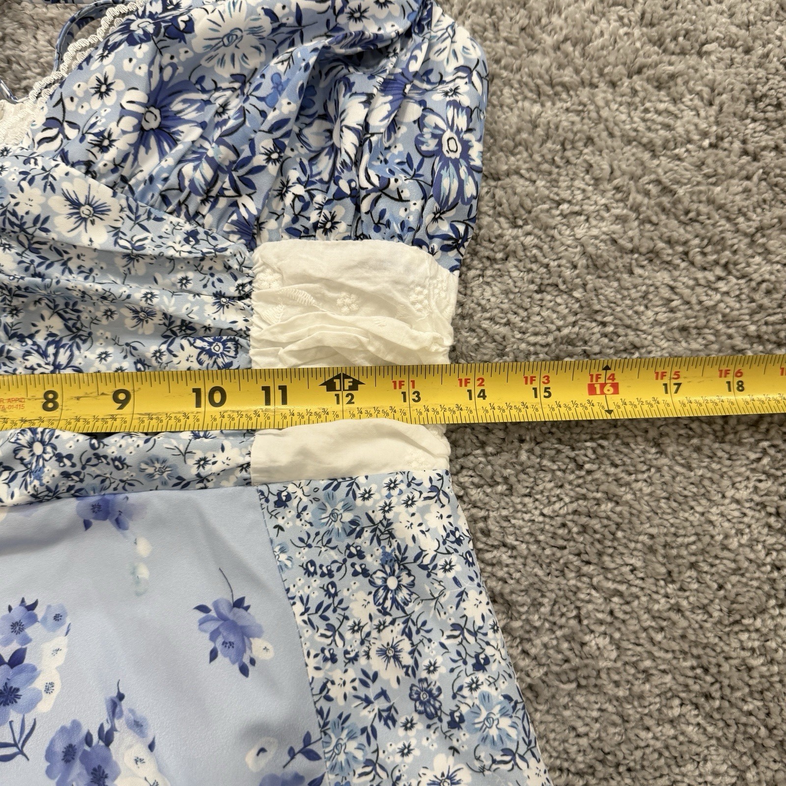 Cottagecore Babydoll Patchwork Maxi Dress S Fairy Romantic Coquette Prairie
