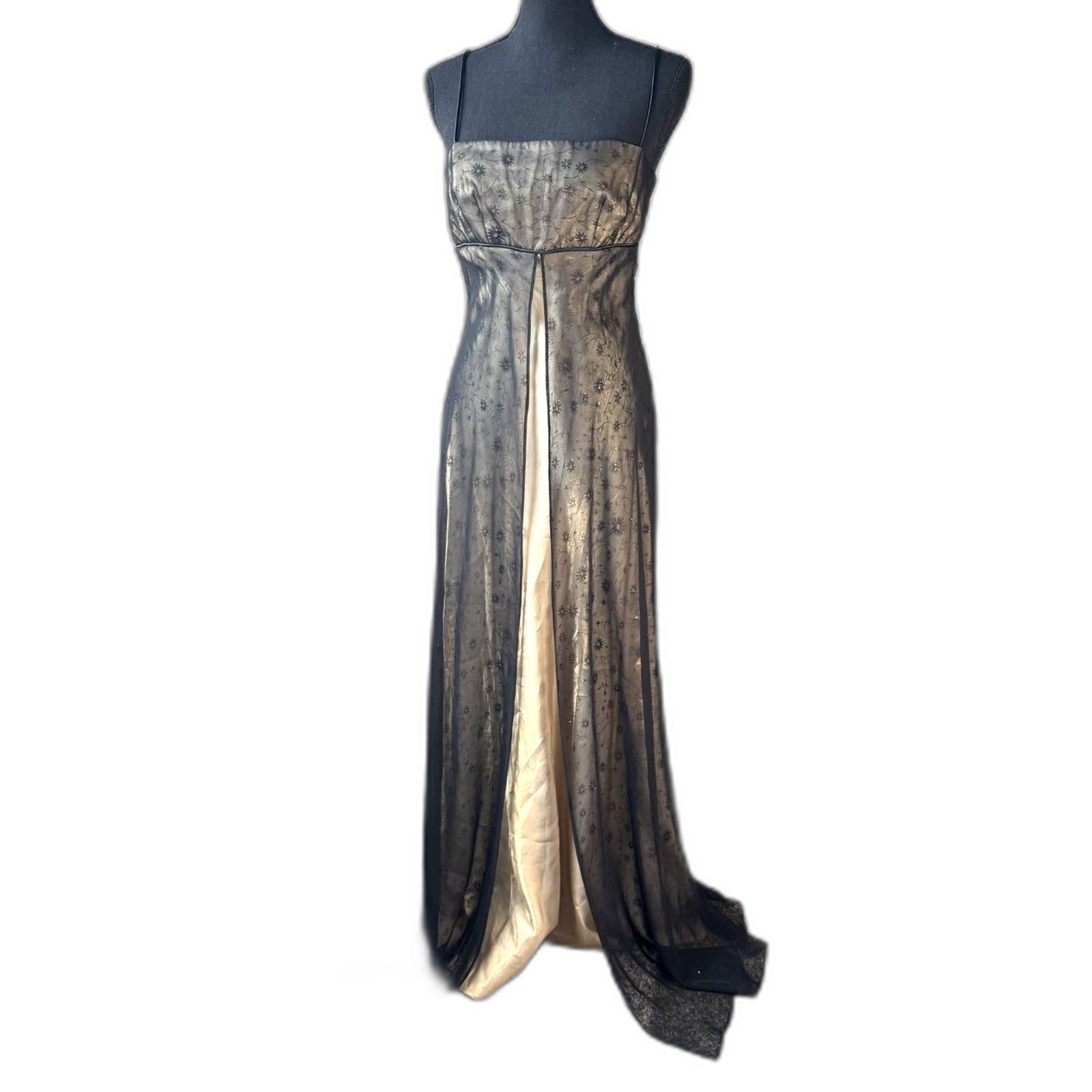 Size 10 Y2K Vintage Morgan and Co burnout velvet whimsigoth vampire dress 10617