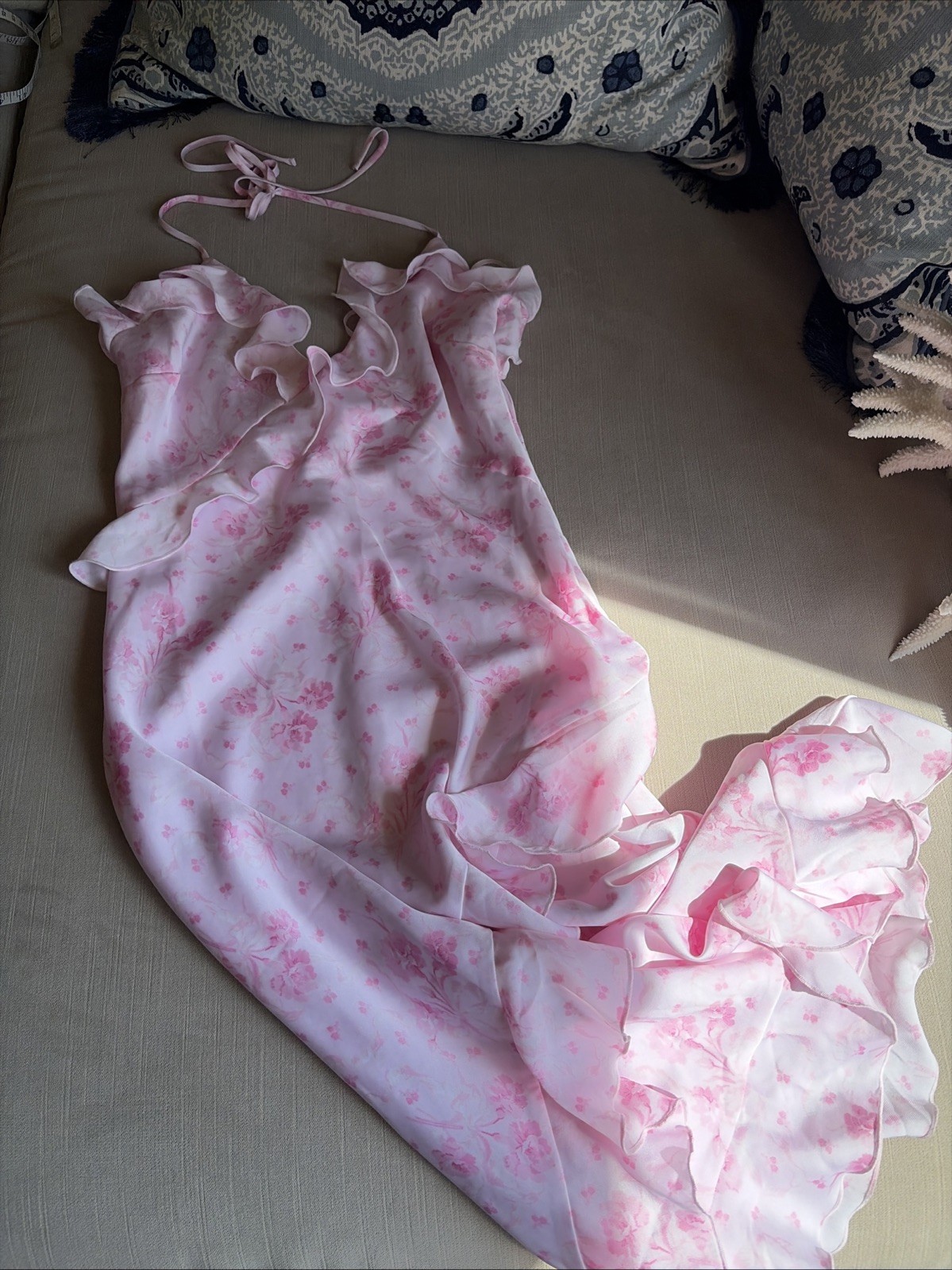 VS PINK x LoveShackFancy HalterMidi Dress Sz XS $129