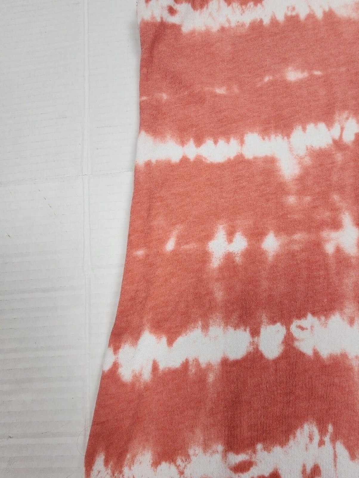SO Coral and White Tie-Dye Cotton Mini Dress Size M