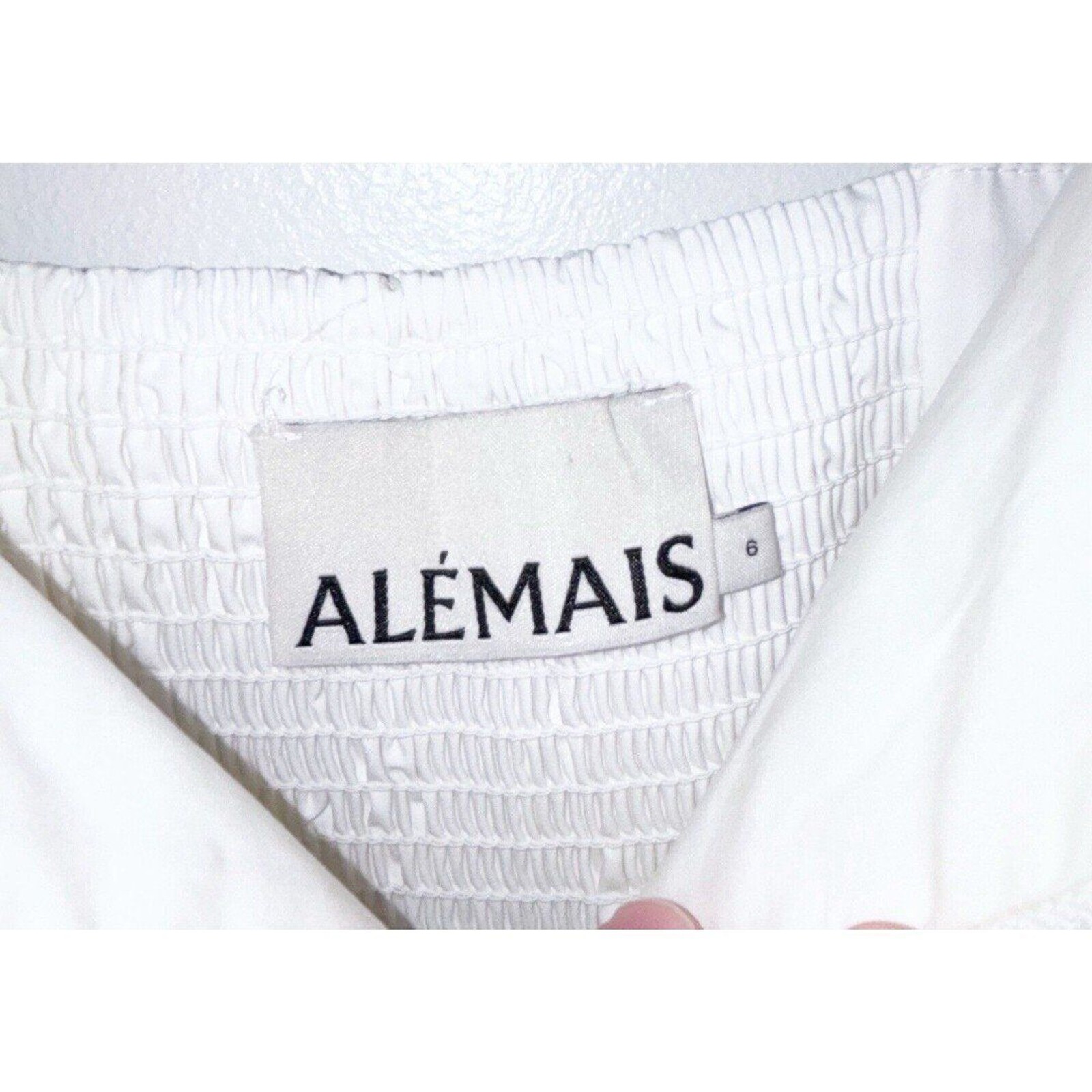 Alemais Selene White Organic Cotton Midi Dress Size 2 -AU 6