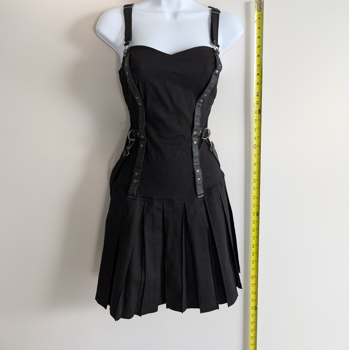 Royal Bones Daang Mini Dress Womens Medium Goth Punk 90s Pleated Y2K Vintage
