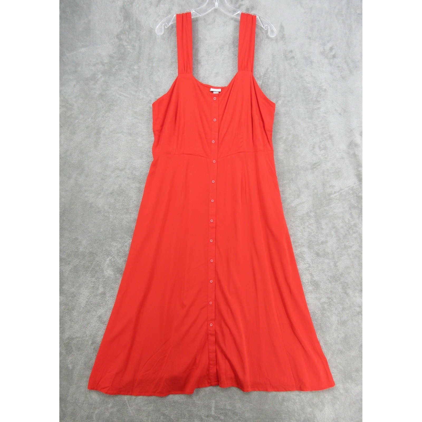 Ava & Viv Dress Womens 1X Maxi Modest Flowy A Line Wide Straps Summer Stretch