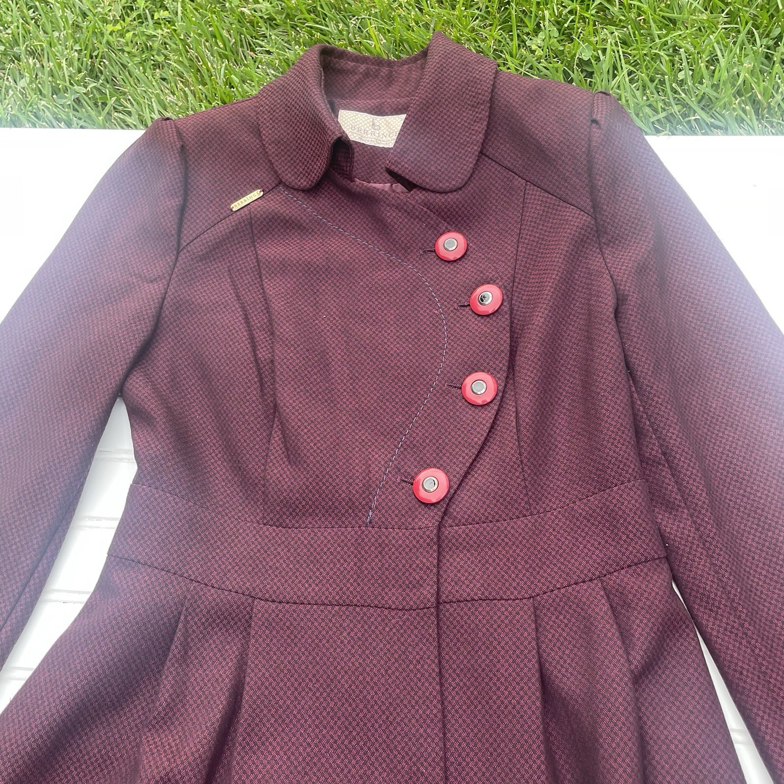 Women’s Turkish Burgundy Modest Coat Dress Long Sleeve Midi Modest Elegant Jack