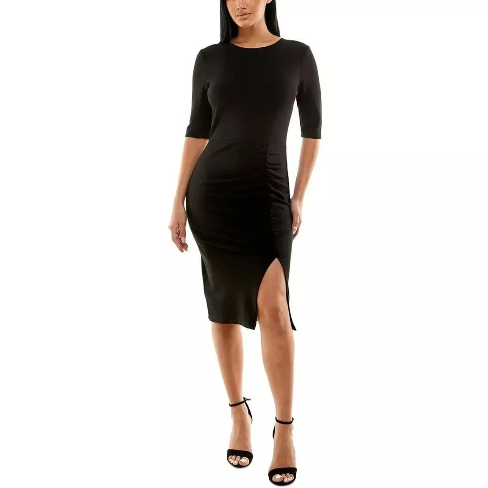 B. Darlin Women/Juniors Black Ruched Bodycon Dress Size: 7/8 (Jrs) – NWT