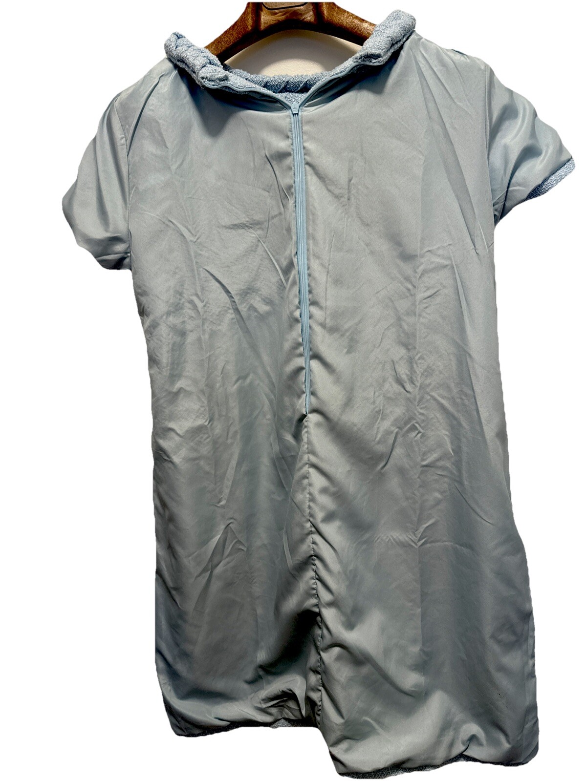 Ladies Size M Dress Blue Textured Knit W/Lining 100% Polyester! Short Sleeve
