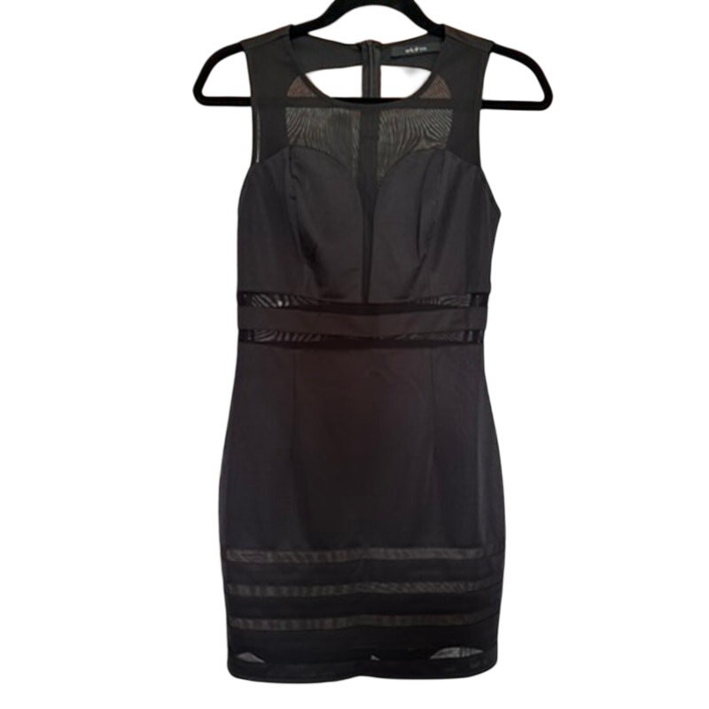 Ark & Co Black Bodycon Dress with Mesh Cutouts S