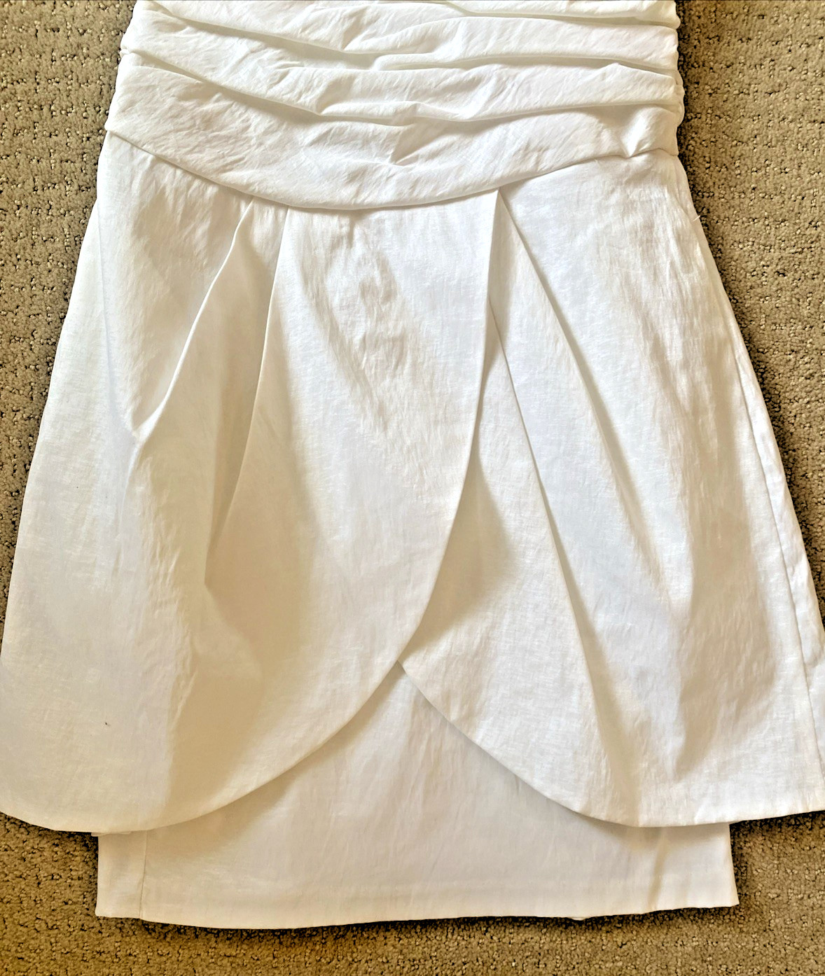 VTG 80s 90s Jessica McClintock White Prom HOCO Dress Bubble Hem Sz 10
