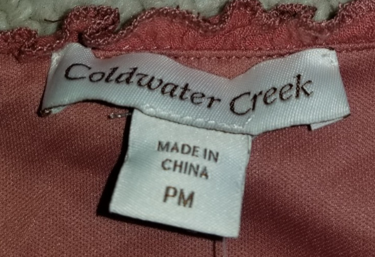 NWT Womens Dress-COLDWATER CREEK-peach gauzy smocked waist maxi Cottagecore-PM