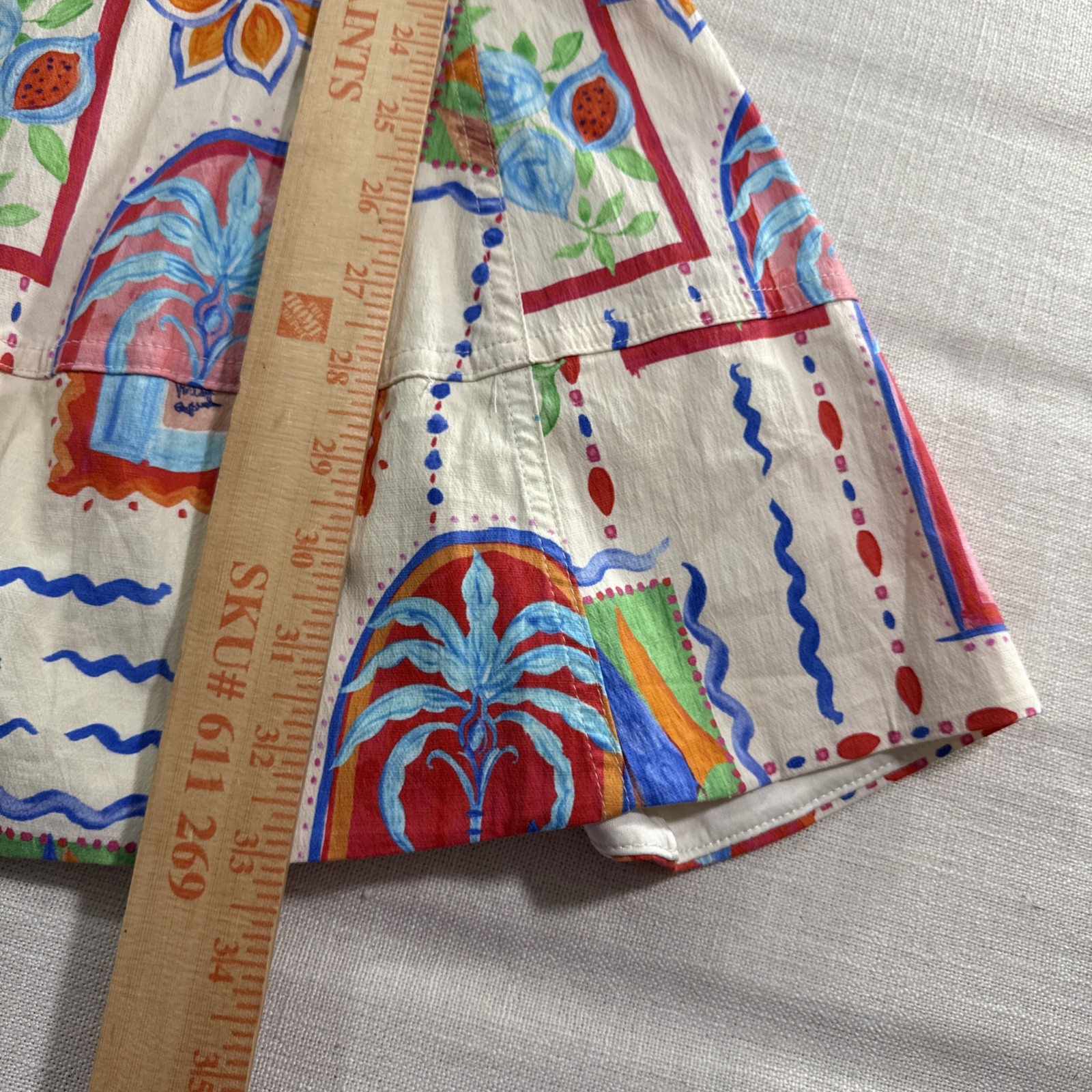 Avec Les Filles Mini Dress Womens 8 Boho Whimsical Festival Art Tropical Coastal