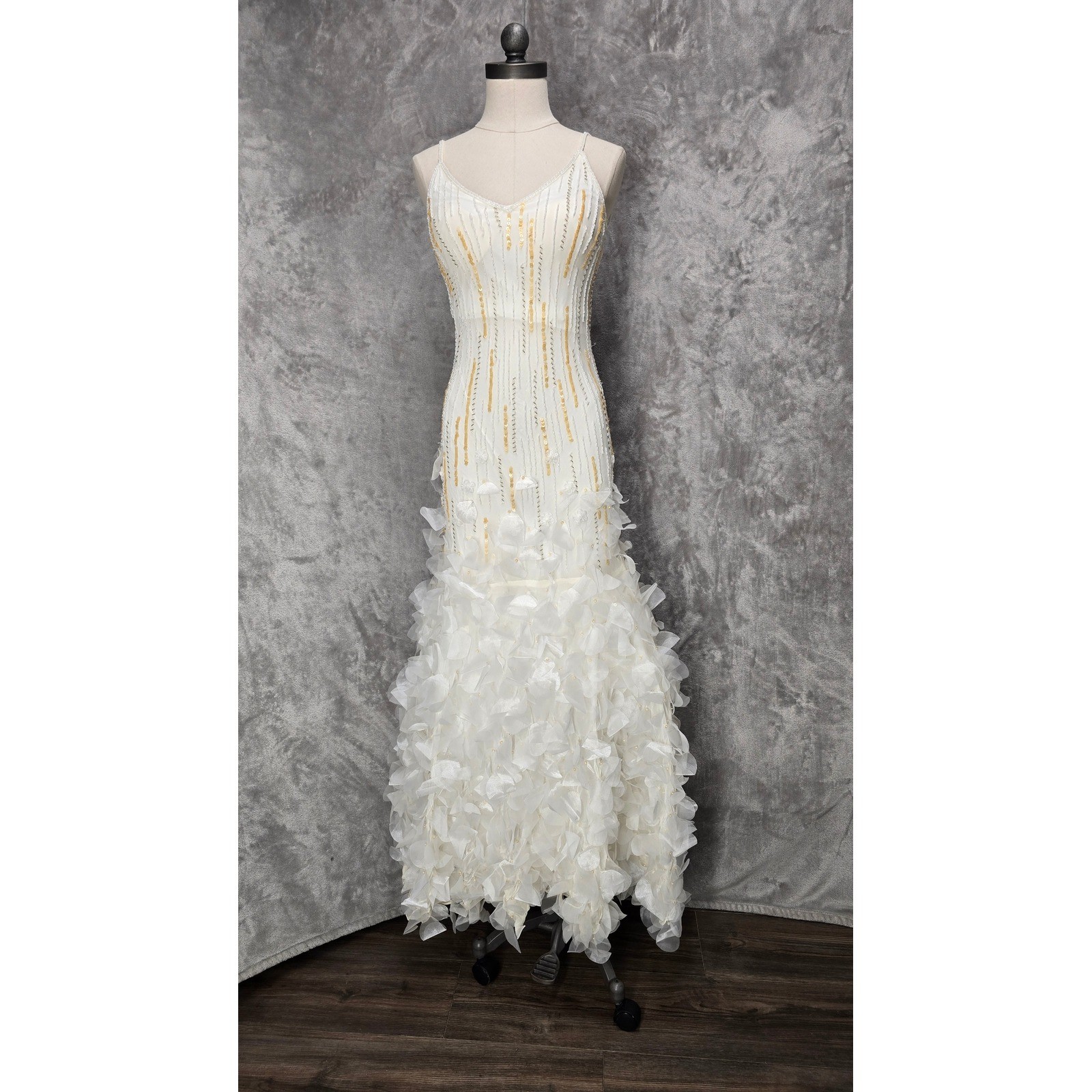 Cicci Women XS Silk Beaded Mermaid Fairy Dress Hoco Gown Wedding Gala Ethereal