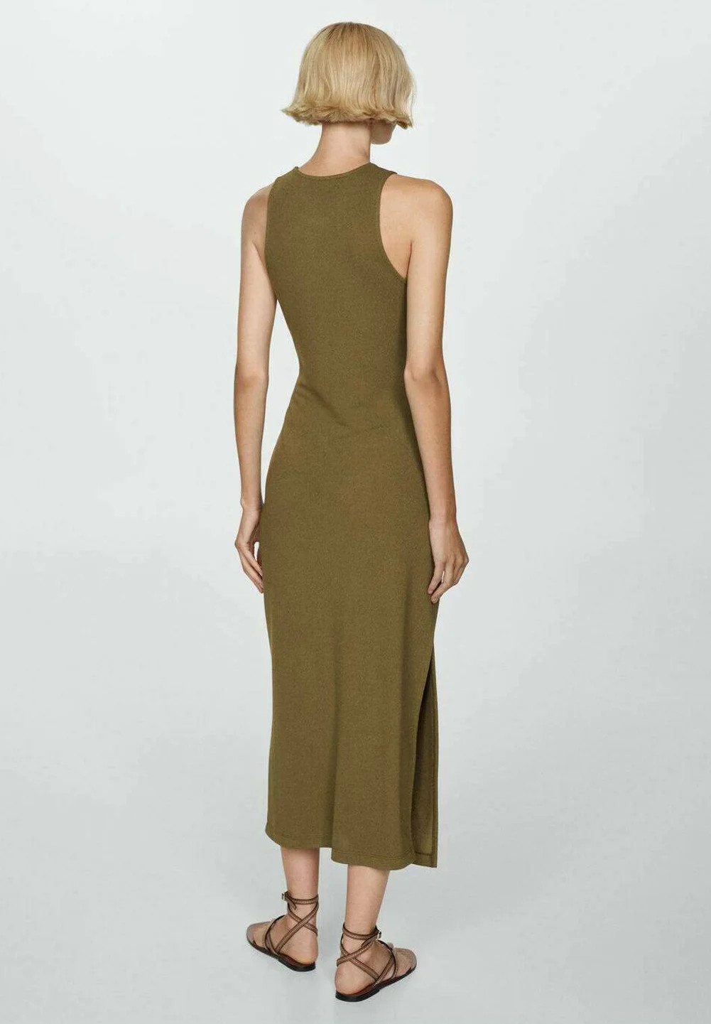 MANGO MNG Women’s BACALAR Tie Waist Knit Dress size US 4 EUR S