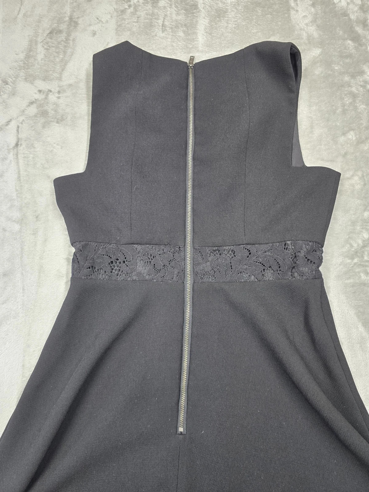 BCBGeneration A Line Shift Dress Womens 4 Black Sleeveless Midi Lined Zip