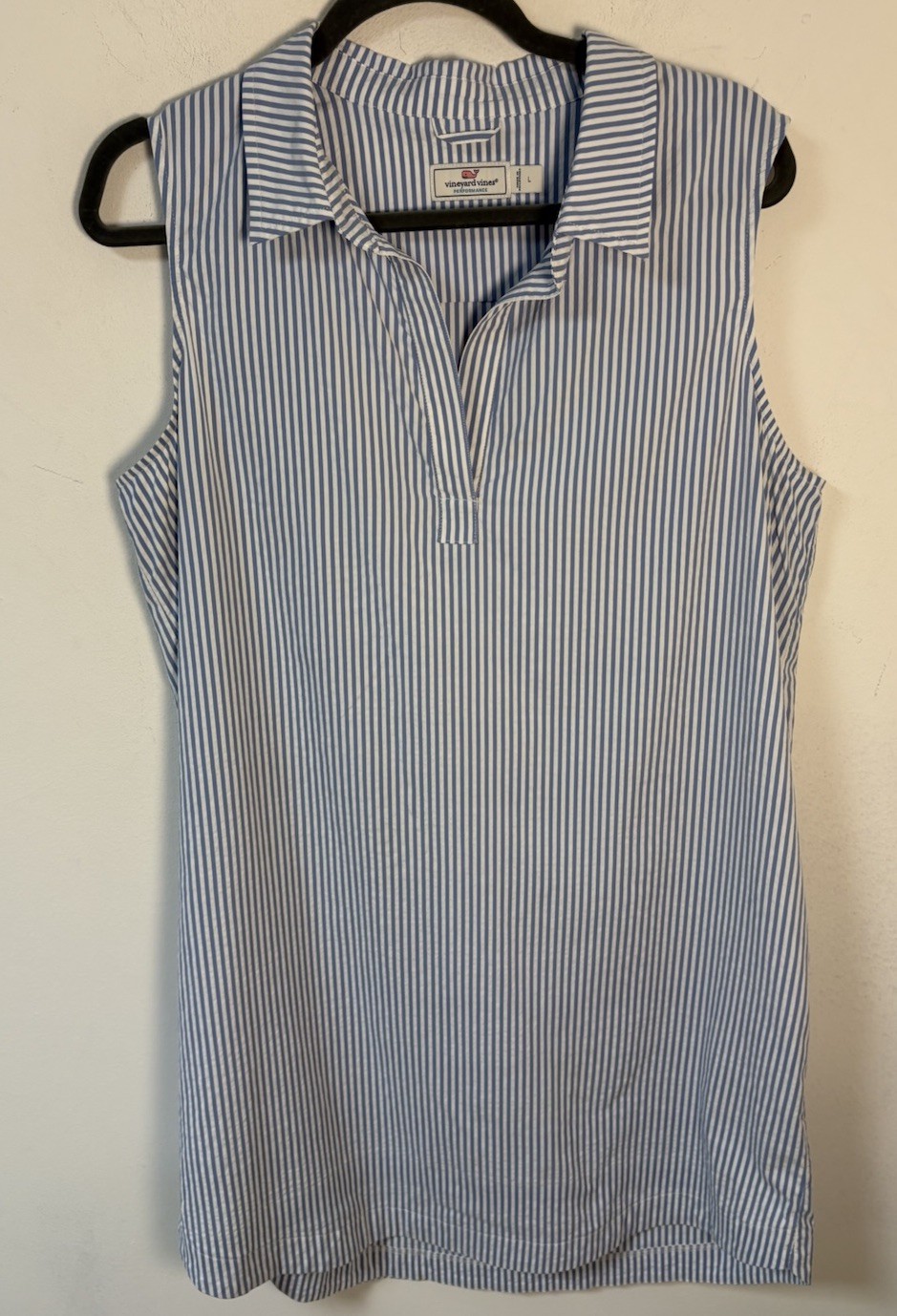 Vineyard Vines Womens Performance Sleeveless Popover V Neck Dress Large
