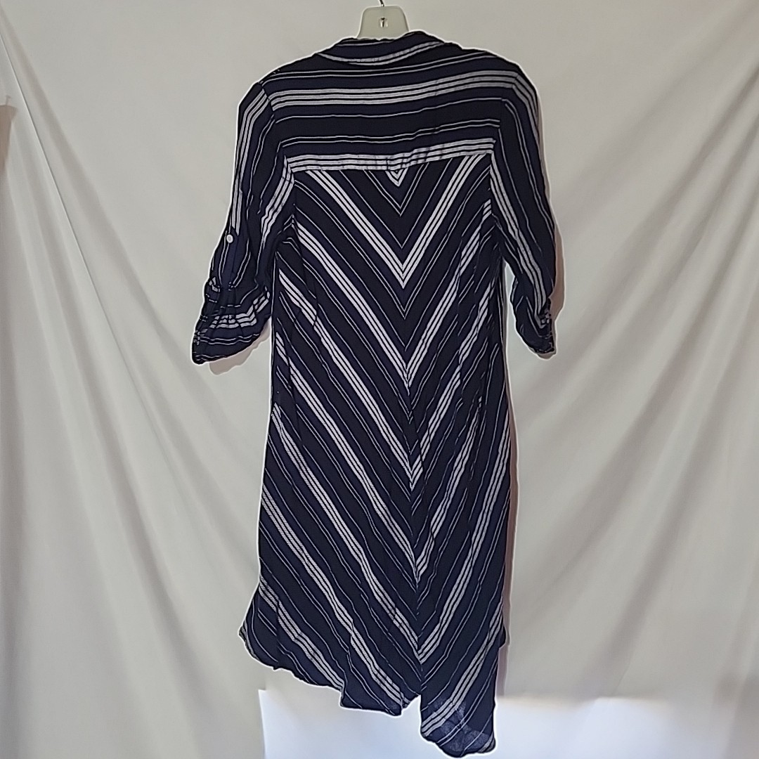 Max Edition Shift Dress Blue Striped 3/4 Sleeve Casual Women’s Small