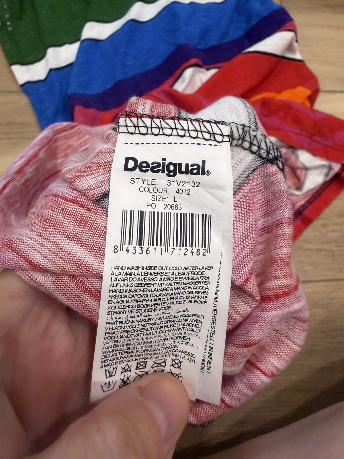 Desigual Multicolor Striped Graphic Print Sleeveless Tank Knit Dress L