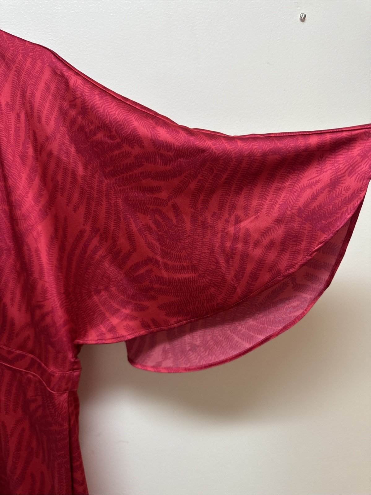 Fe Noel Target Maxi Dress Kimono Style Red Silk Fern Perfect 🤩 Summer Size 12