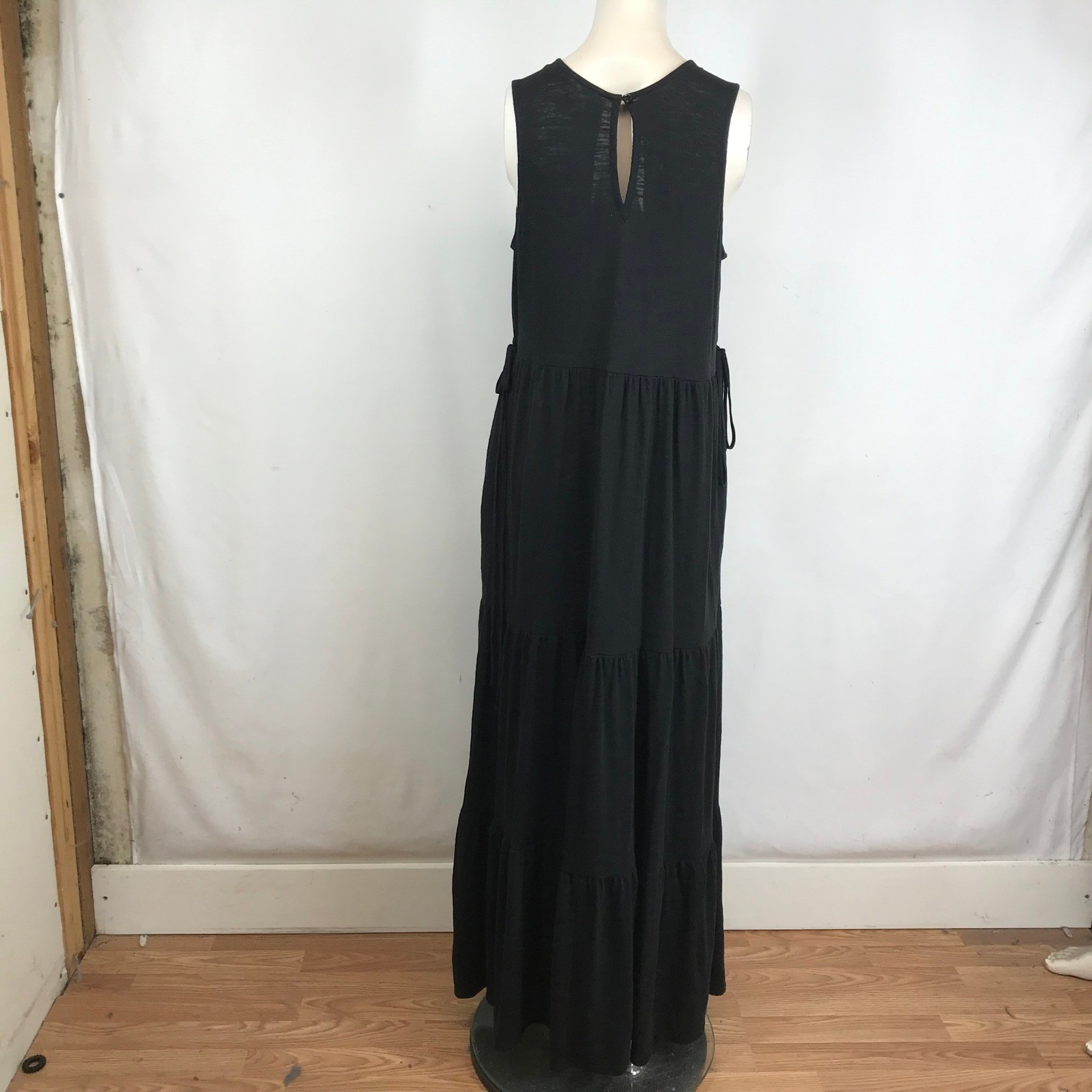 Caslon Womens Black Tiered Sleeveless Maxi Dress Drawstring Waist CN471772MI M