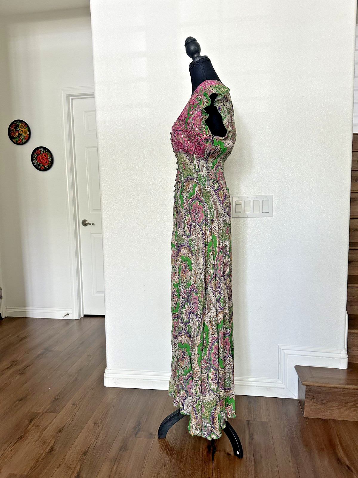 Miss June Dress Legend OS Maxi sequins paisley