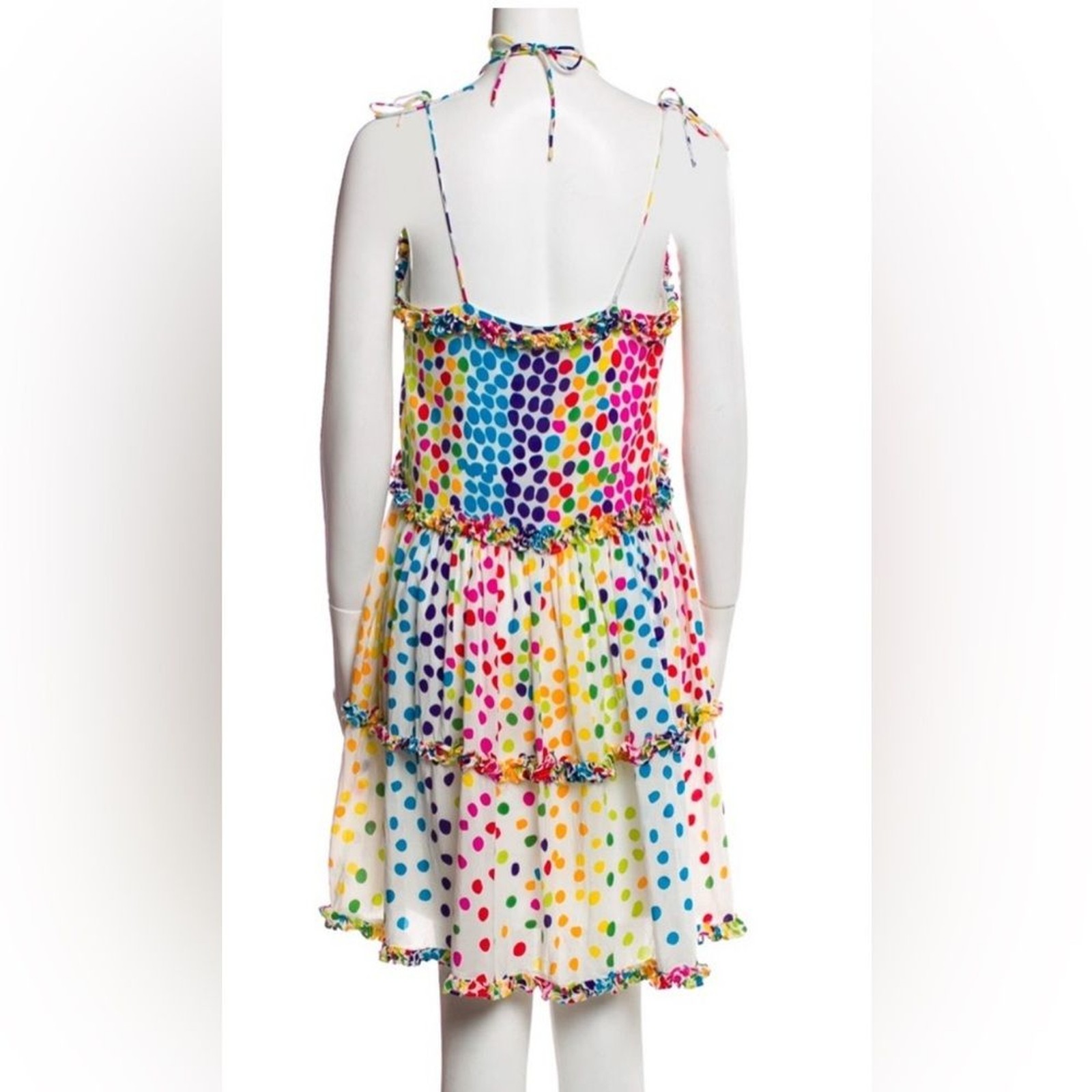 All Things Mochi Blessica Multicolor Bohemian Polka Dotted Mini Rainbow Dress
