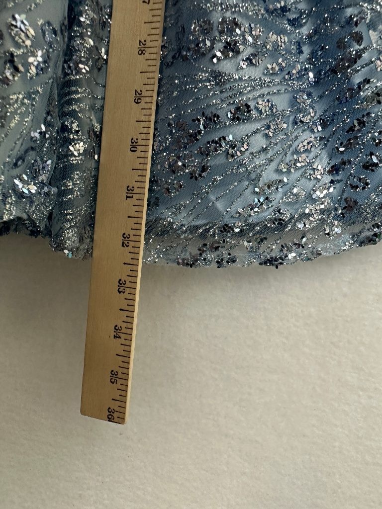 Alex & Sophia Mini Dress Juniors Size 15/16 Blue Fit & Flare Sequin Glitter NWT