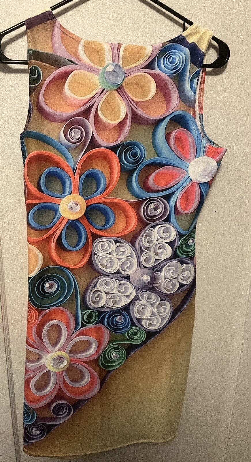 So Artsi Large Colorful Stretchy Fun Flower Digital Print Dress
