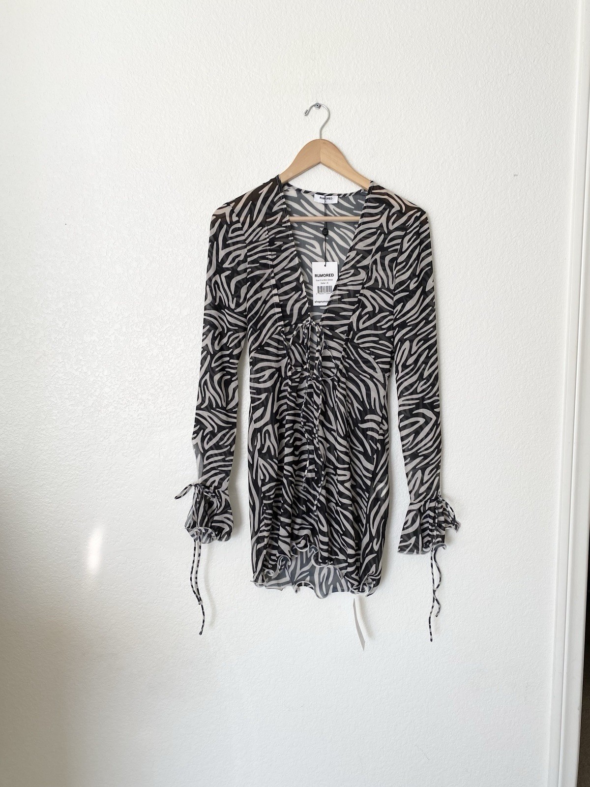 Rumored Black and White Zebra East End Safari Dress