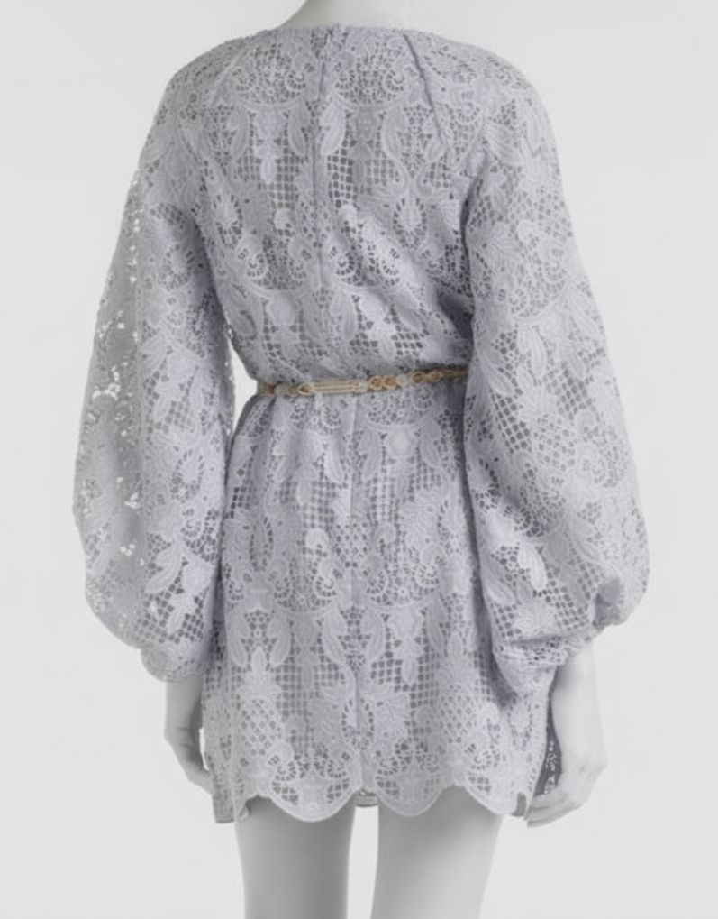 Zimmermann Women’s Blue Coco Lace Tunic Mini Dress Size 1
