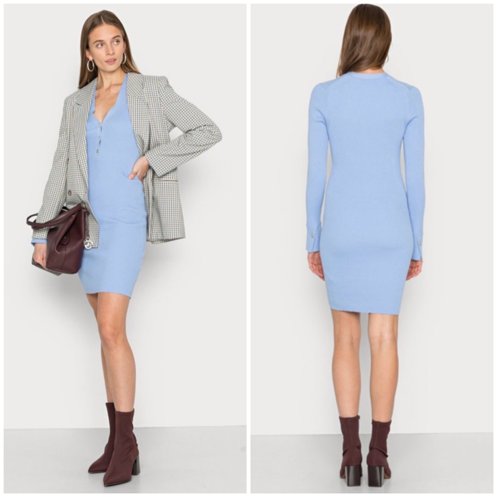 Samsoe Samsoe Everly Ribbed Knit Sweater Size L Large Blue NEW $270