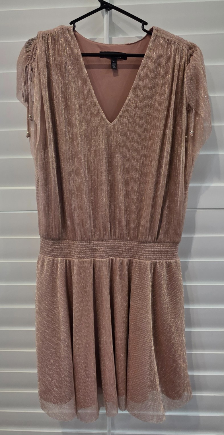 WHBM Cap Sleeve Shimmer Kimono Mini Dress – L – NEW, No Tags