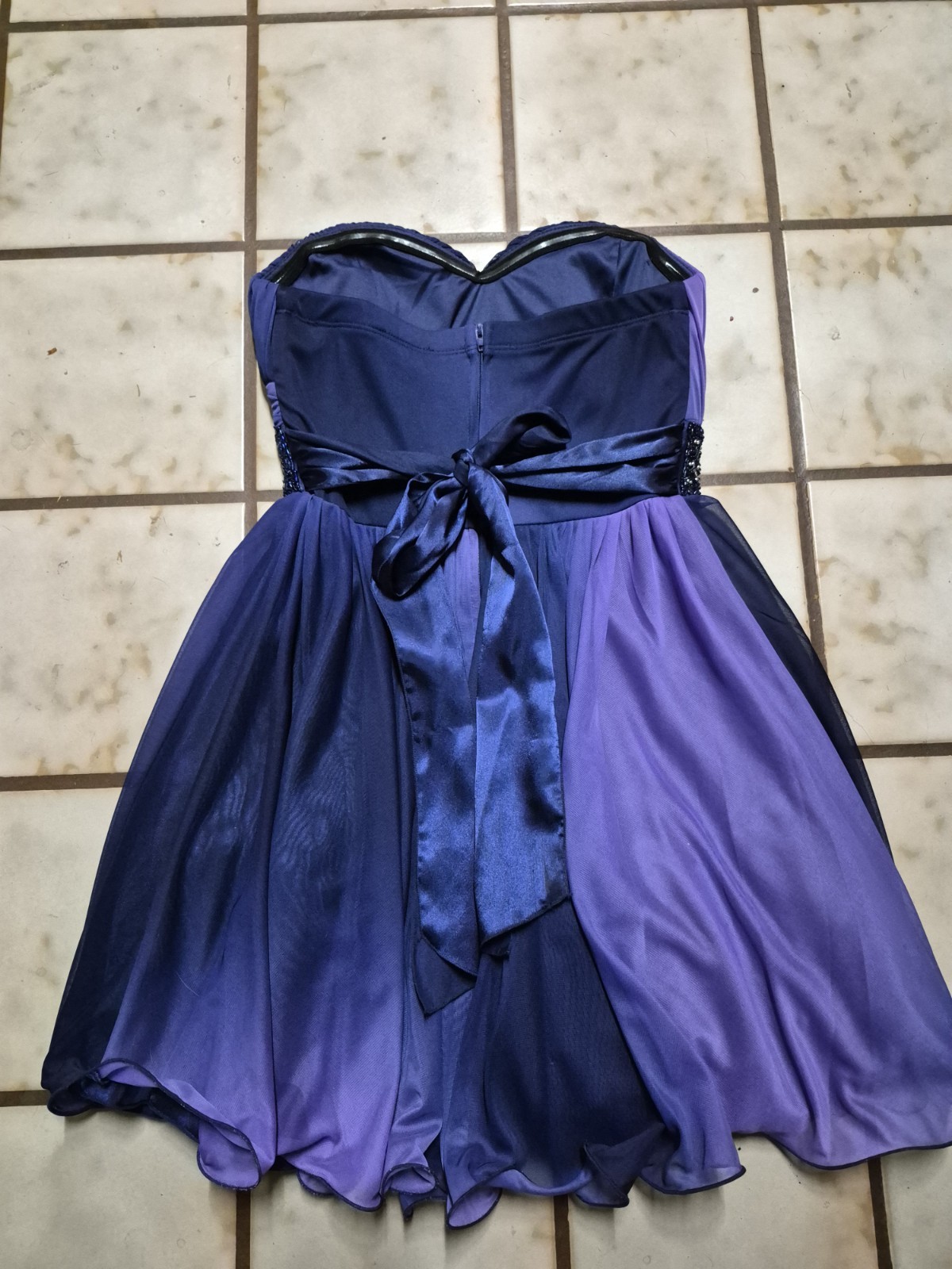 Sequin Hearts Dress Juniors Size 5 Purple & Blue Strapless Party Dance Prom