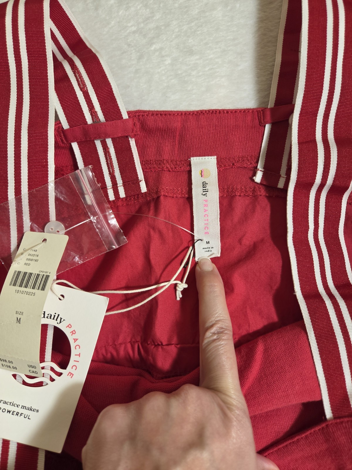 Daily Practice Anthropologie Passing Shot Mini Dress Red White Striped Straps M