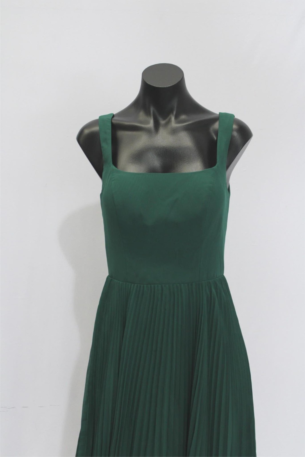 Ryanth Women’s Pleated Detail Solid Print Corset Back Dress NC3 Green Size 6