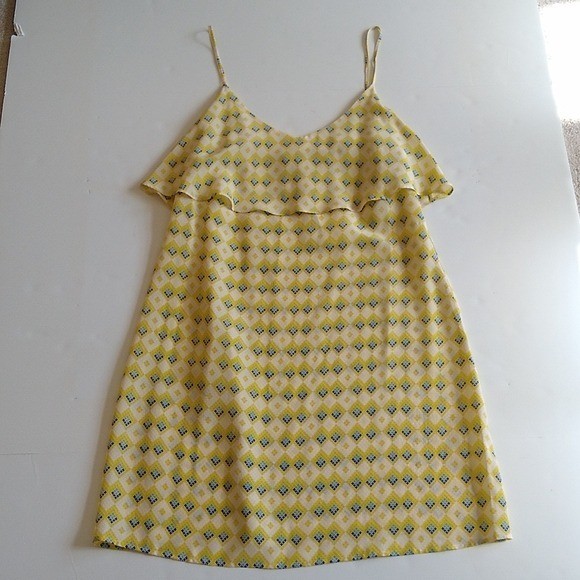 Joie Parthena Acid Lime Silk Ruffle Top Sleeveless Mini Dress M