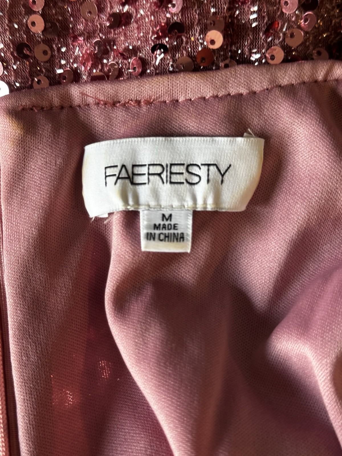 Pink Faeresty Sequence Gown Size M