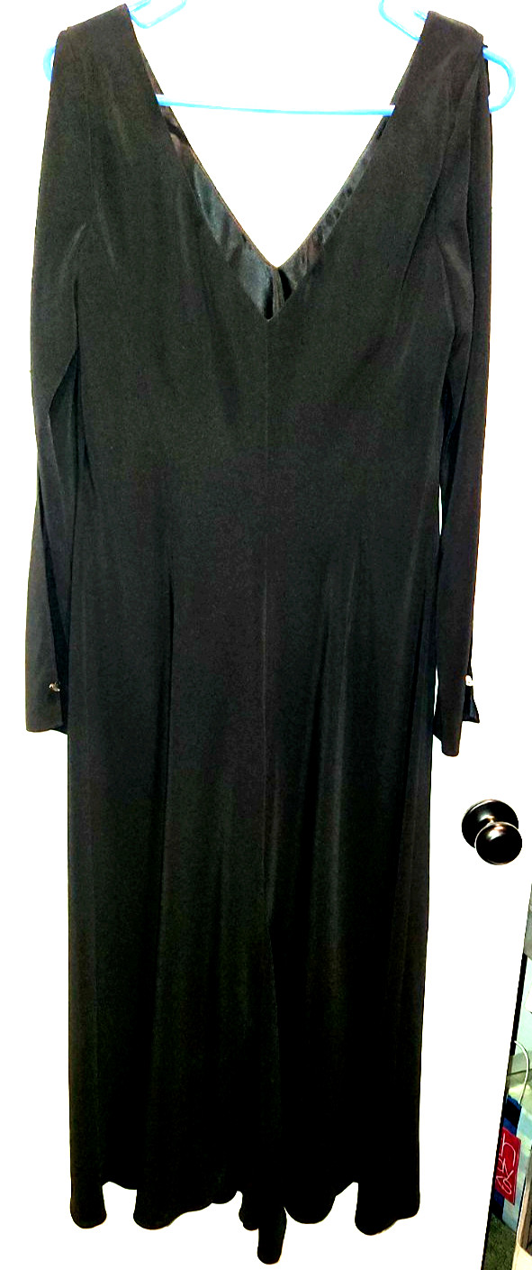 Jones New York Size 14 Black Dress Long Sleeve Classic Elegant Style