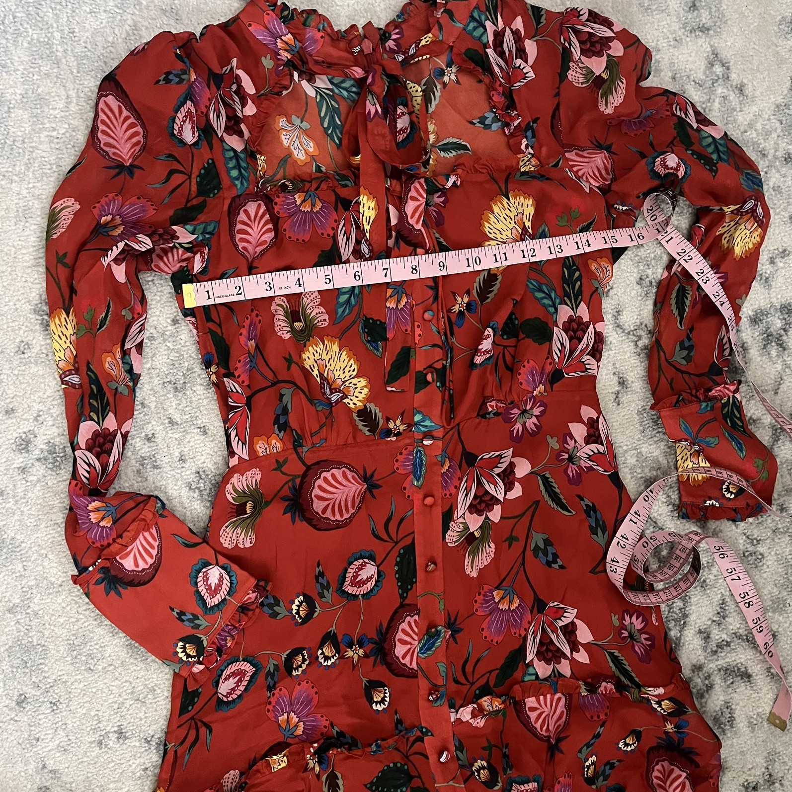 ALEXIS Morgana Chiffon Mini Dress In Red Floral Sz S Party Cocktail Feminine