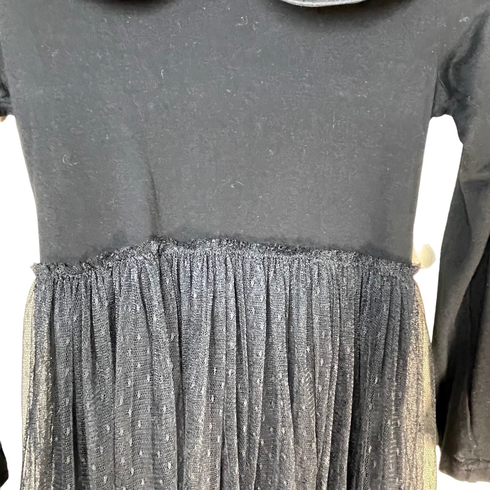 LIZ LISA Jersey Black Dress Collared Lace Layered Skirt Street Wear