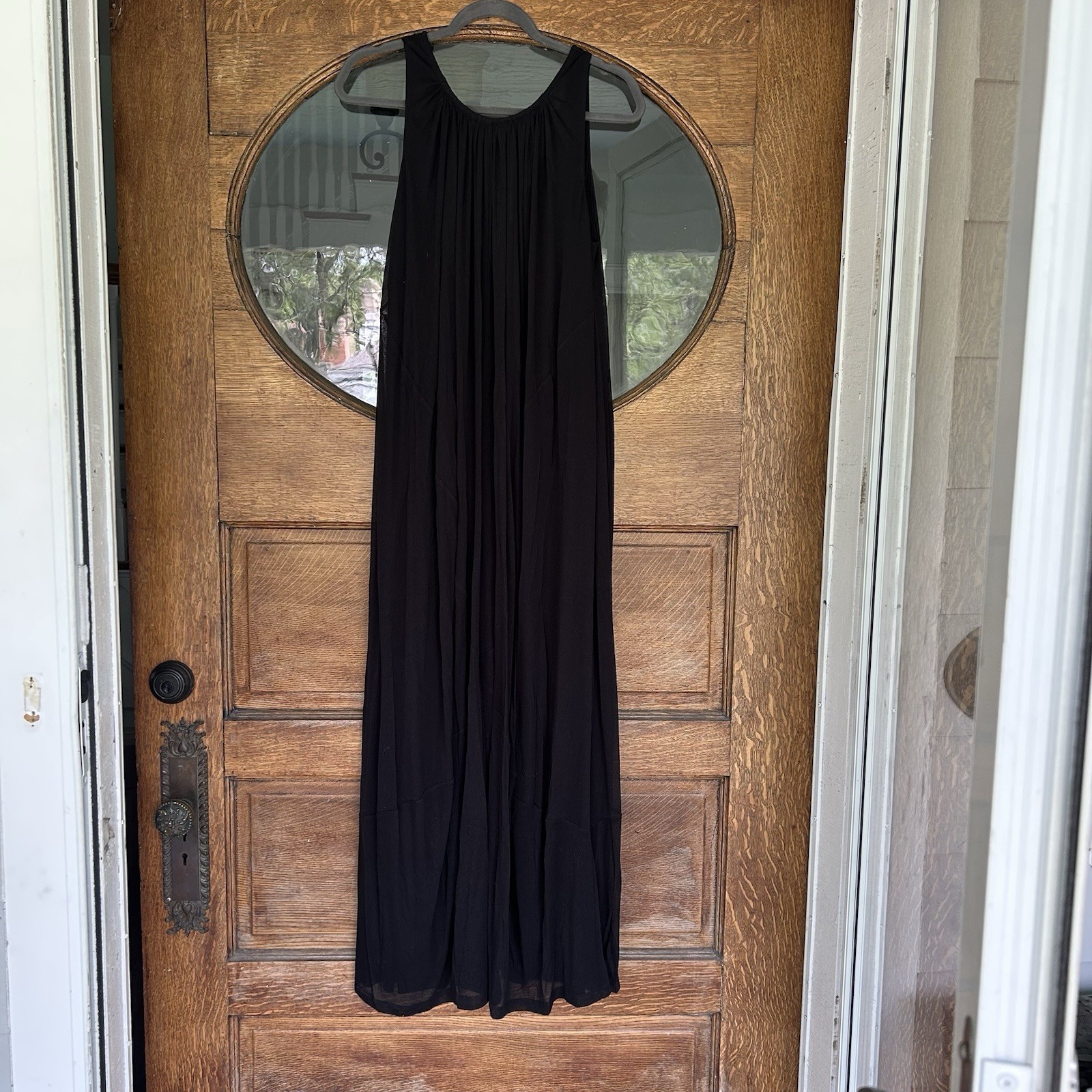 COS Gathered Halter Neck Black Maxi Dress Black Size Small